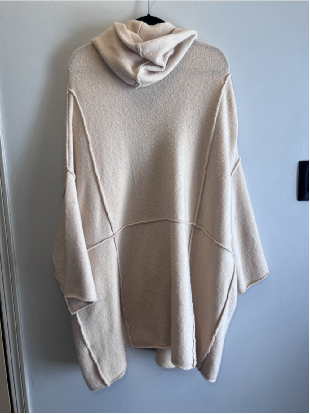 Free People All I Need Cozy Hooded Duster Lagenlook Boho Oversized Cream OS - Picture 7 of 15